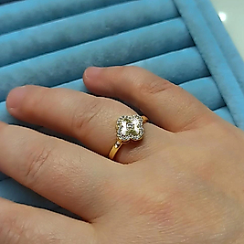 14K Yonca Taşlı Yüzük