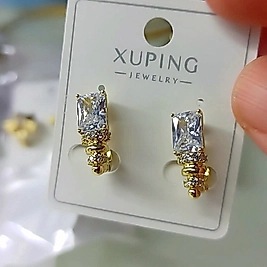 Xuping 14K Baget Taşlı Küpe