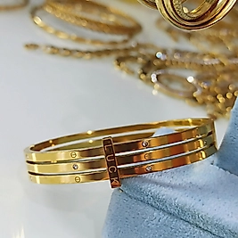 Çelik Gold Kaplama Luck Kelepçe