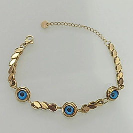 Çelik Gold 🧿 Arpalı Bileklik