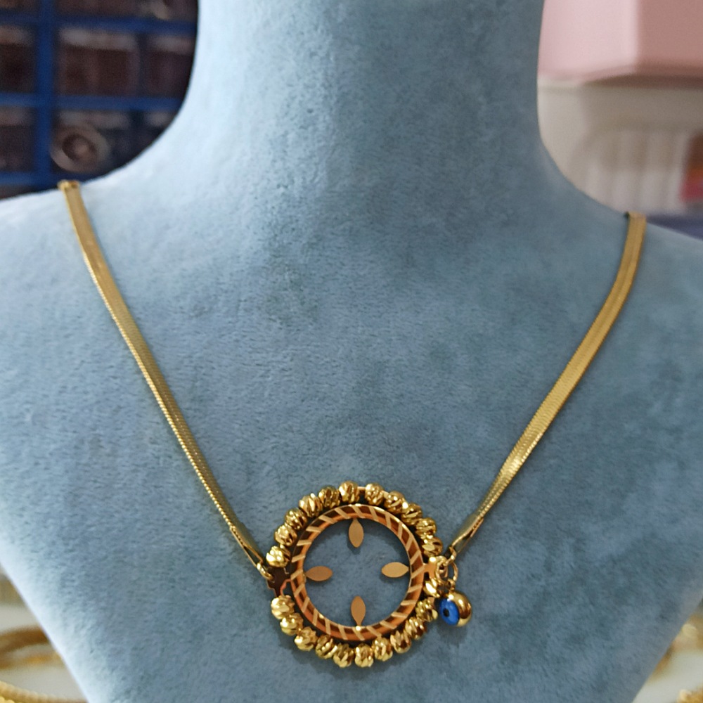 Çelik Gold Çeyrek Çerçeveli İtalyan Zincirli Kolye