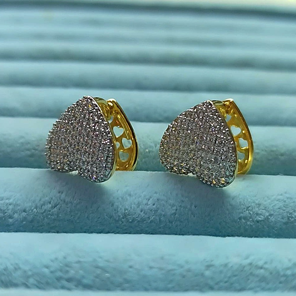 Çelik Gold/Silver Taşlı Ters 🤍 Küçük Küpe