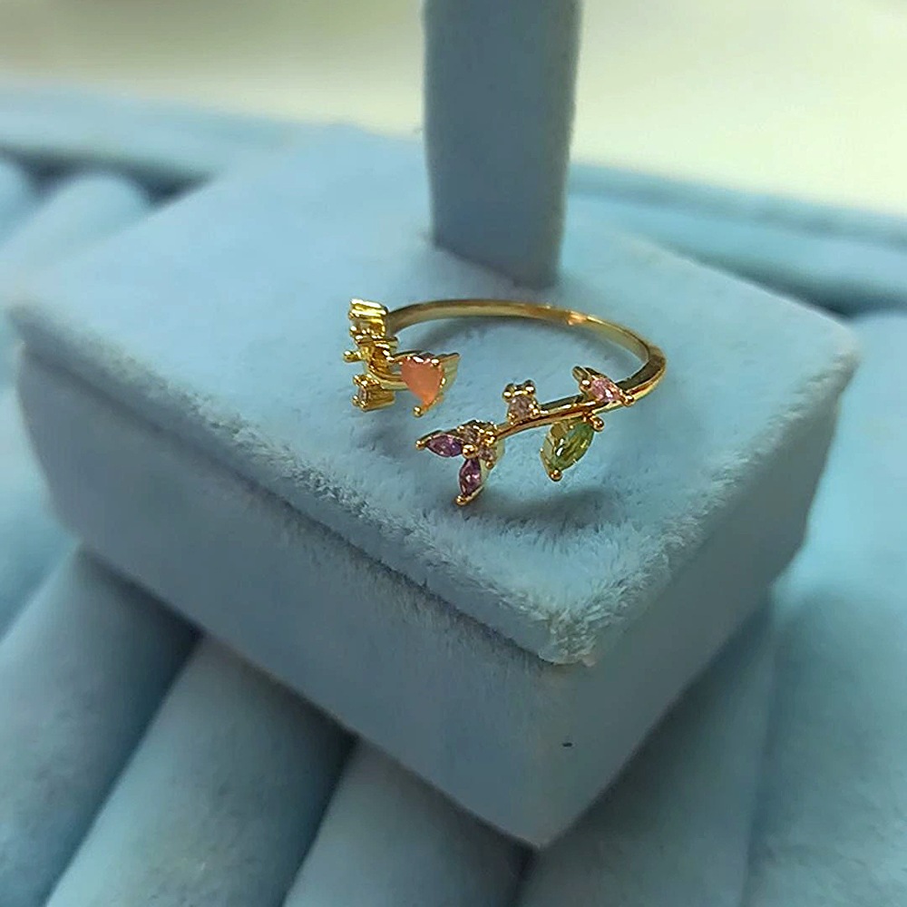 14K Minimal Taşlı Yüzük