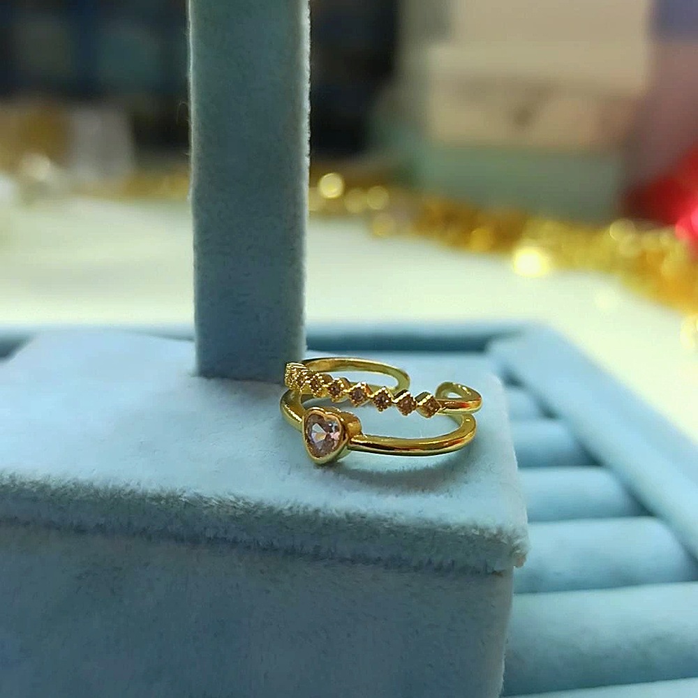 14K Çift Sıra 💛 Li Yüzük