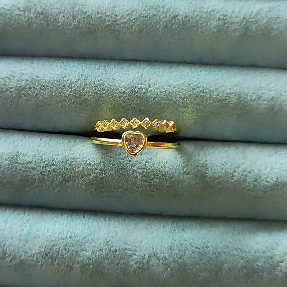 14K Çift Sıra 💛 Li Yüzük