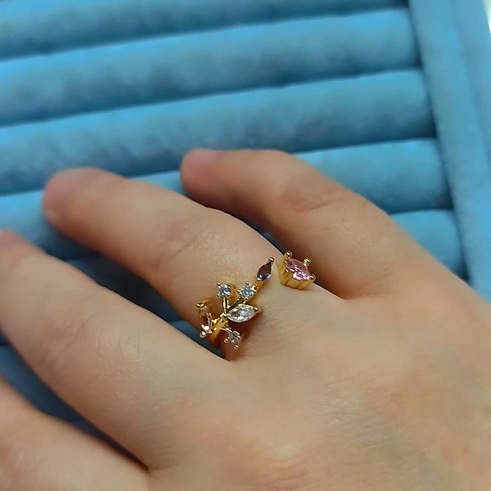 14K Pinterest Renkli Taşlı Yüzük