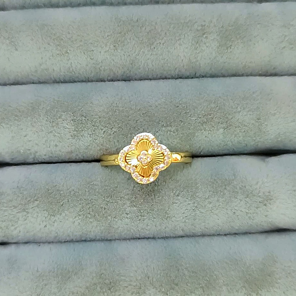 14K Yonca Taşlı Yüzük