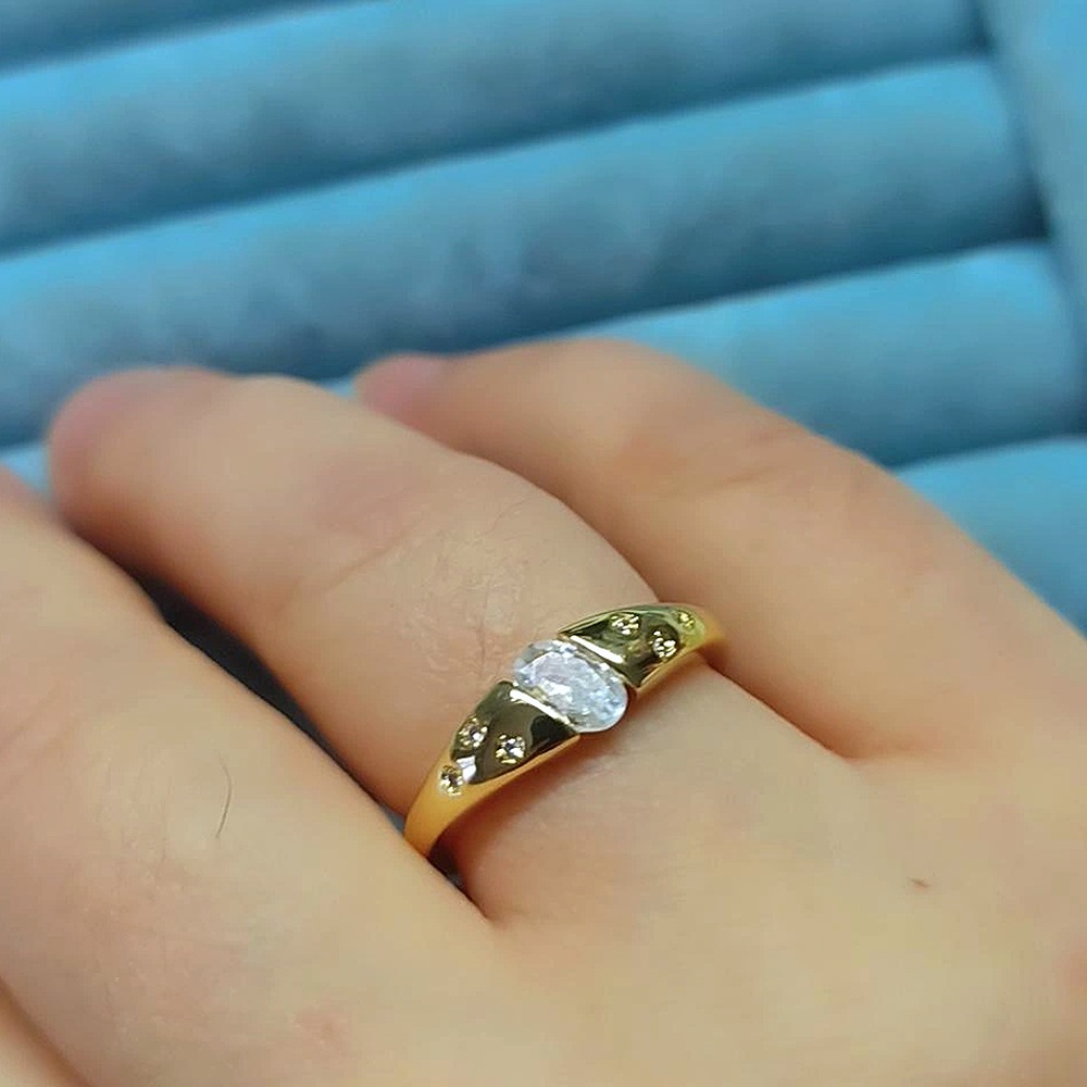 14K Modern Taşlı Yüzük