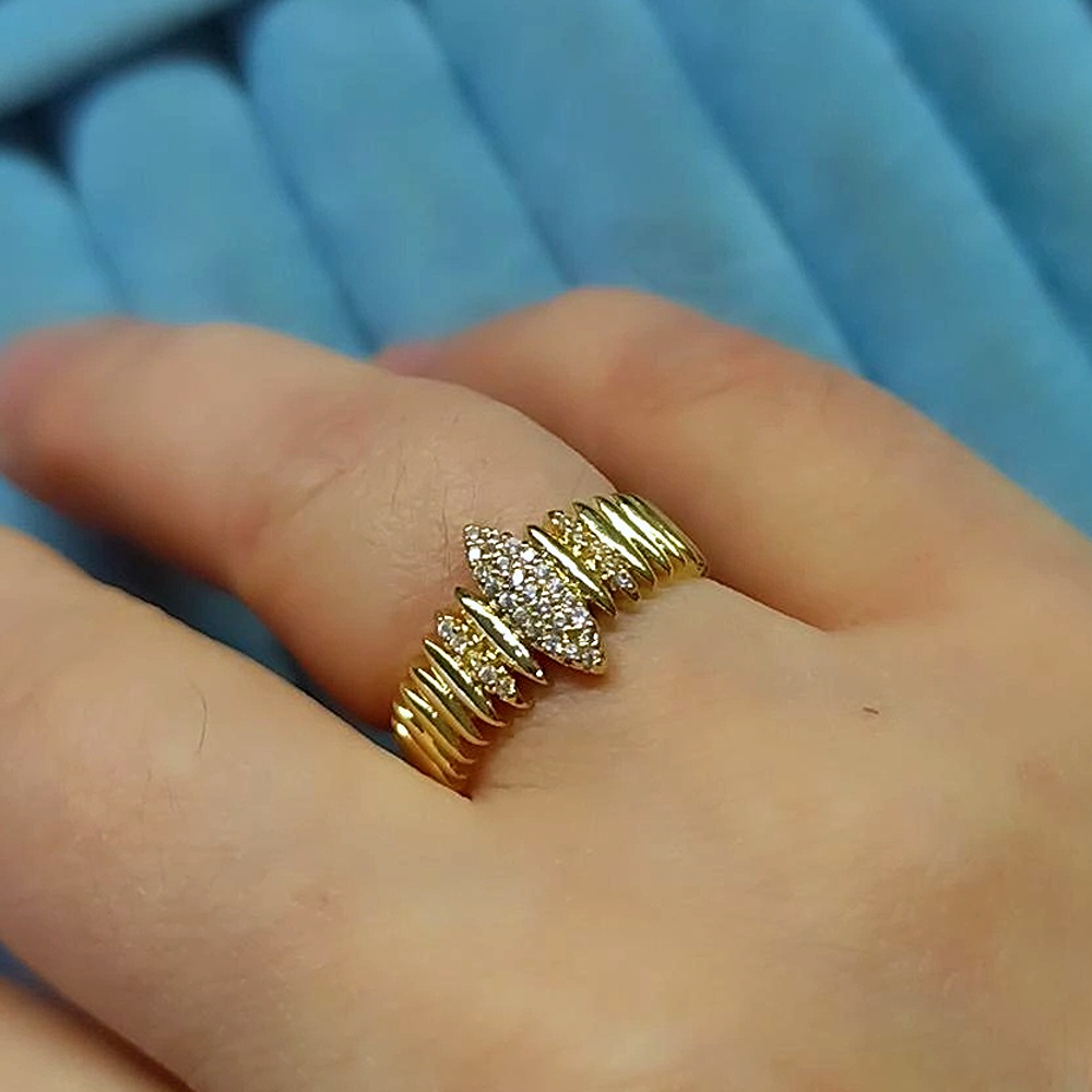 14K Modern Taşlı Yüzük