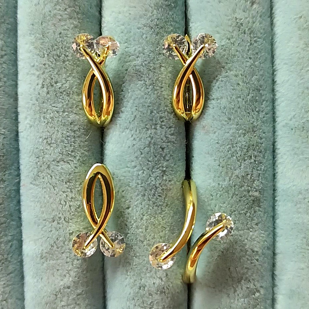 14K Çift Taşlı 3 Lü Set