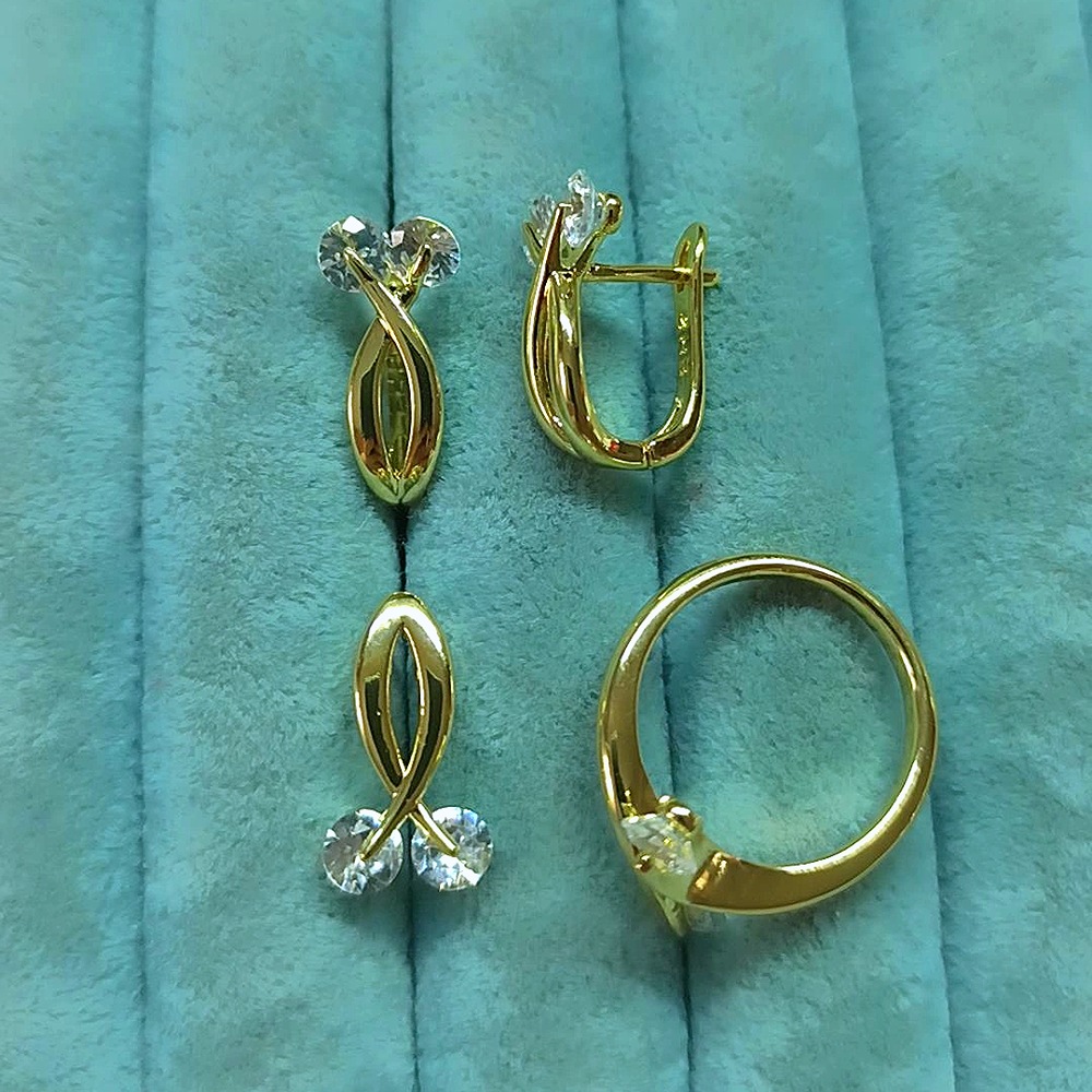 14K Çift Taşlı 3 Lü Set