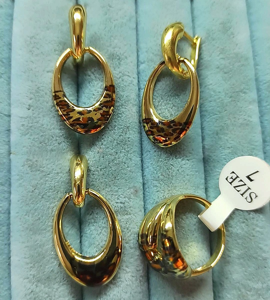 14K Leopar Desenli 3 Lü Set