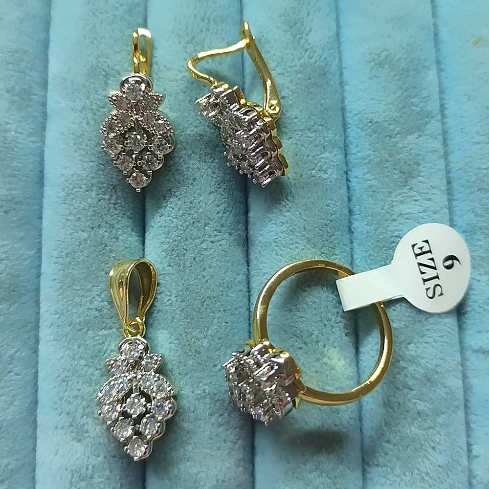 14K Brilant 🍇 Taşlı 3 Lü Set