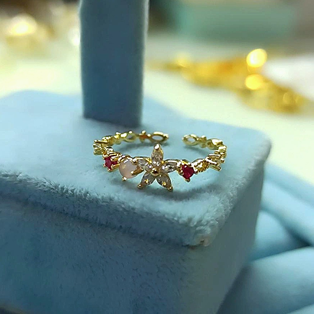 14K ⭐ Pembe Taşlı Yüzük