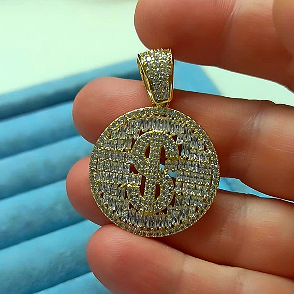 14K Dolar Taşlı Kolye Uç