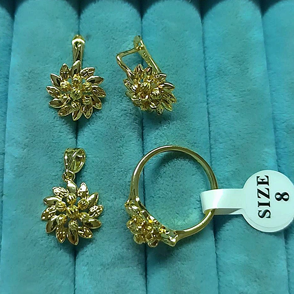14K Dorika Tohumları Çiçek 3 Lü Set